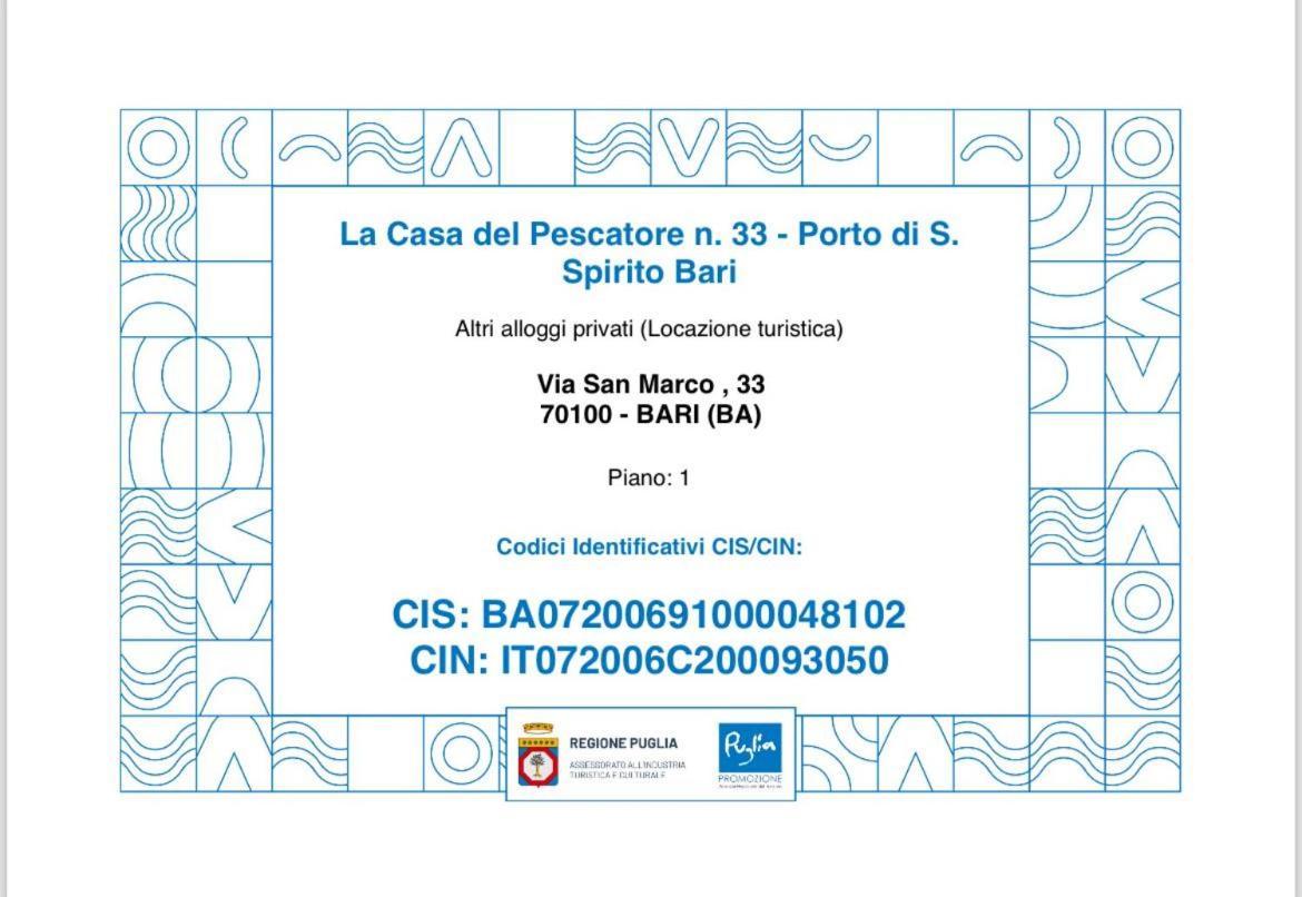 La Casa Del Pescatore N 33 - Porto Di St Spirito Бари Екстериор снимка